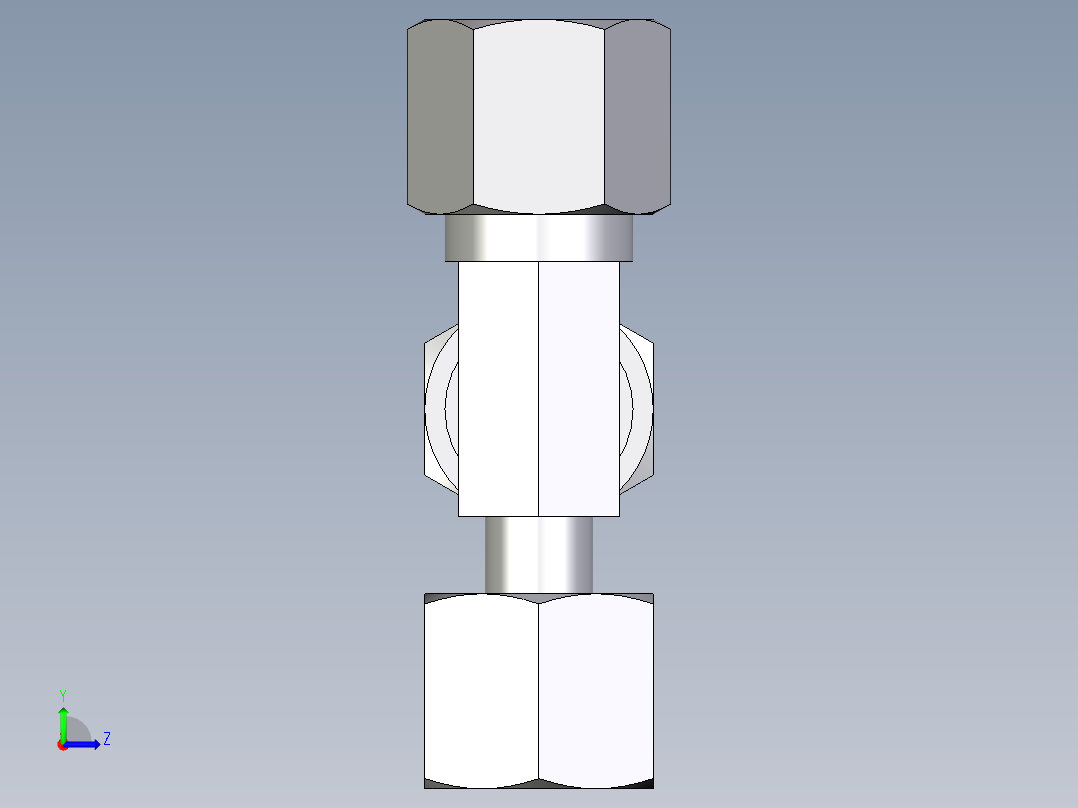 卡套式工业通用硬管接头EO_Standpipe_run_tee_EVL08L71左视图