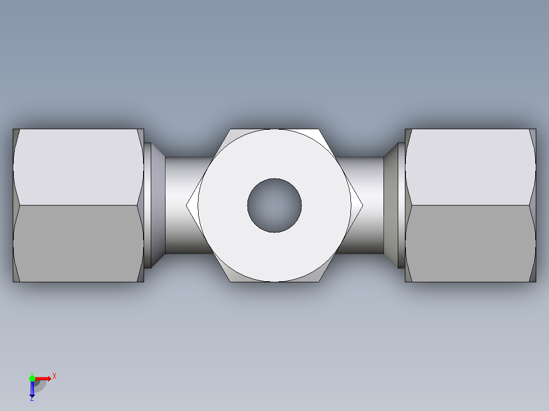 卡套式工业通用硬管接头EO_Union_cross_K08L71俯视图