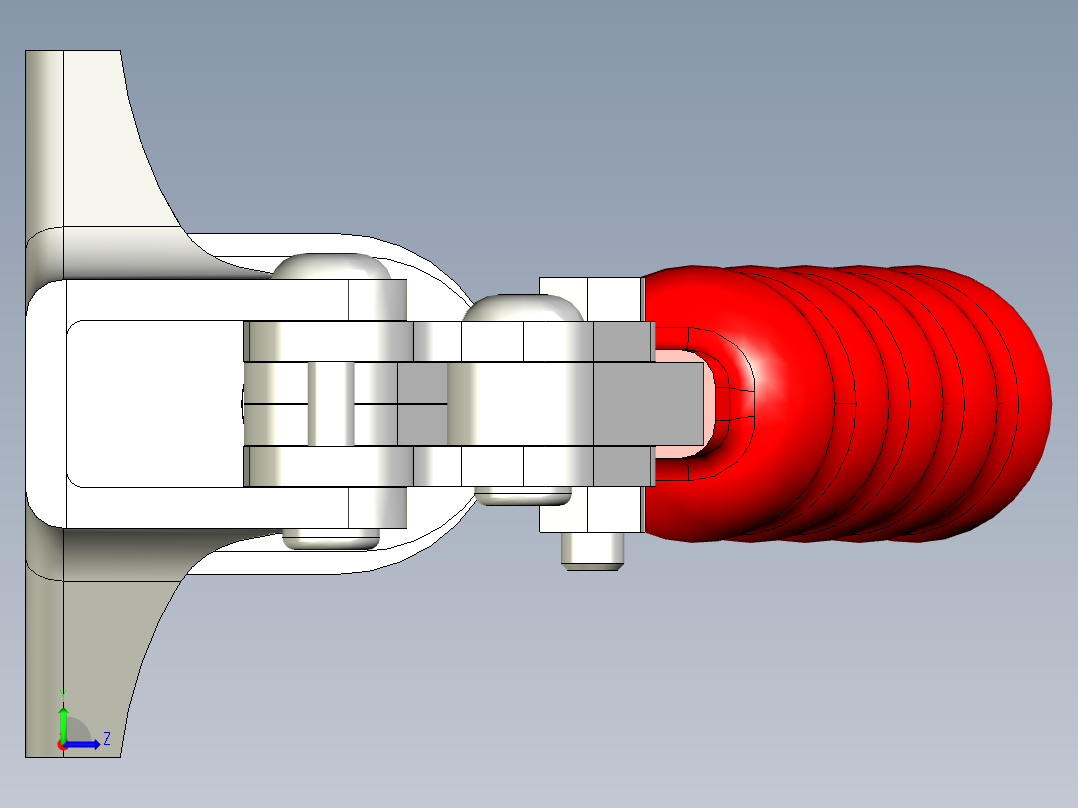 推拉式夾鉗SSP(G)-3D多系列多零件图纸模型左视图