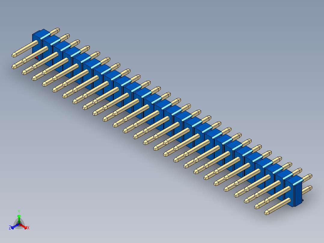 彩色公头100mil（2.54mm）系列-DS1021_blue_2x26p_100mil_Type1_rev1.0