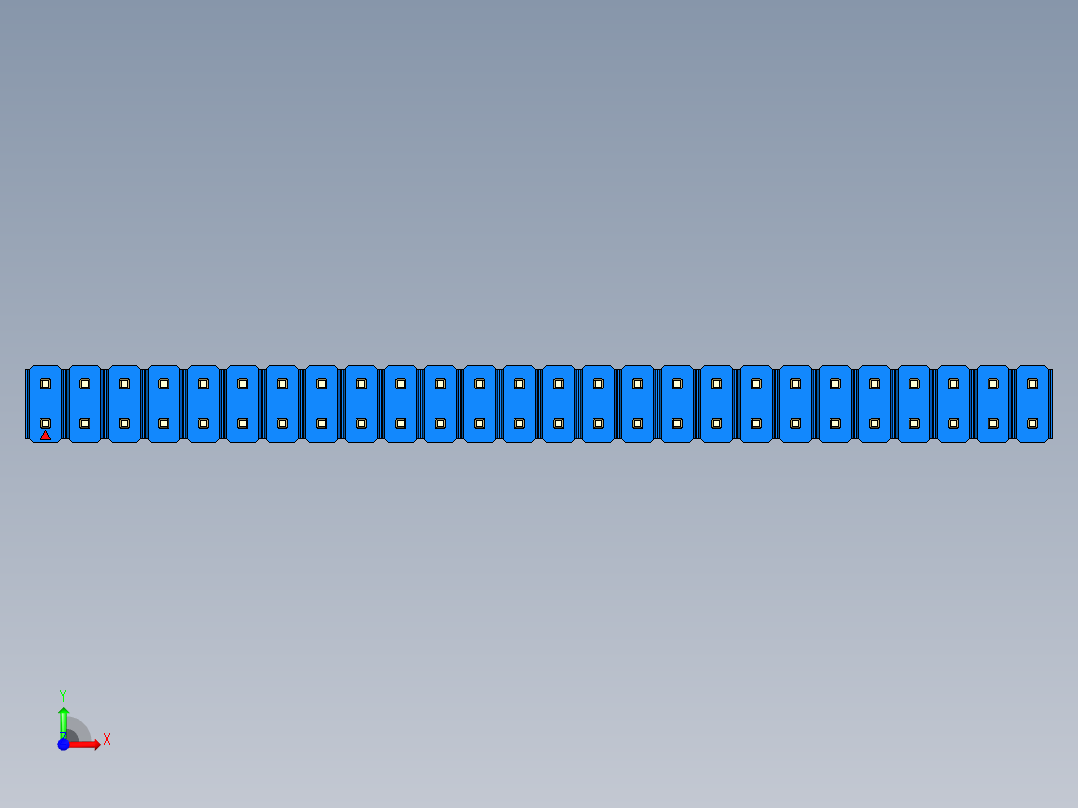 彩色公头100mil（2.54mm）系列-DS1021_blue_2x26p_100mil_Type1_rev1.0前视图