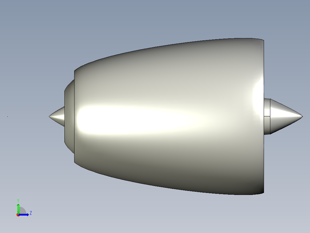涡扇发动机（航空发动机型）---模型格式为 sw stl igs左视图