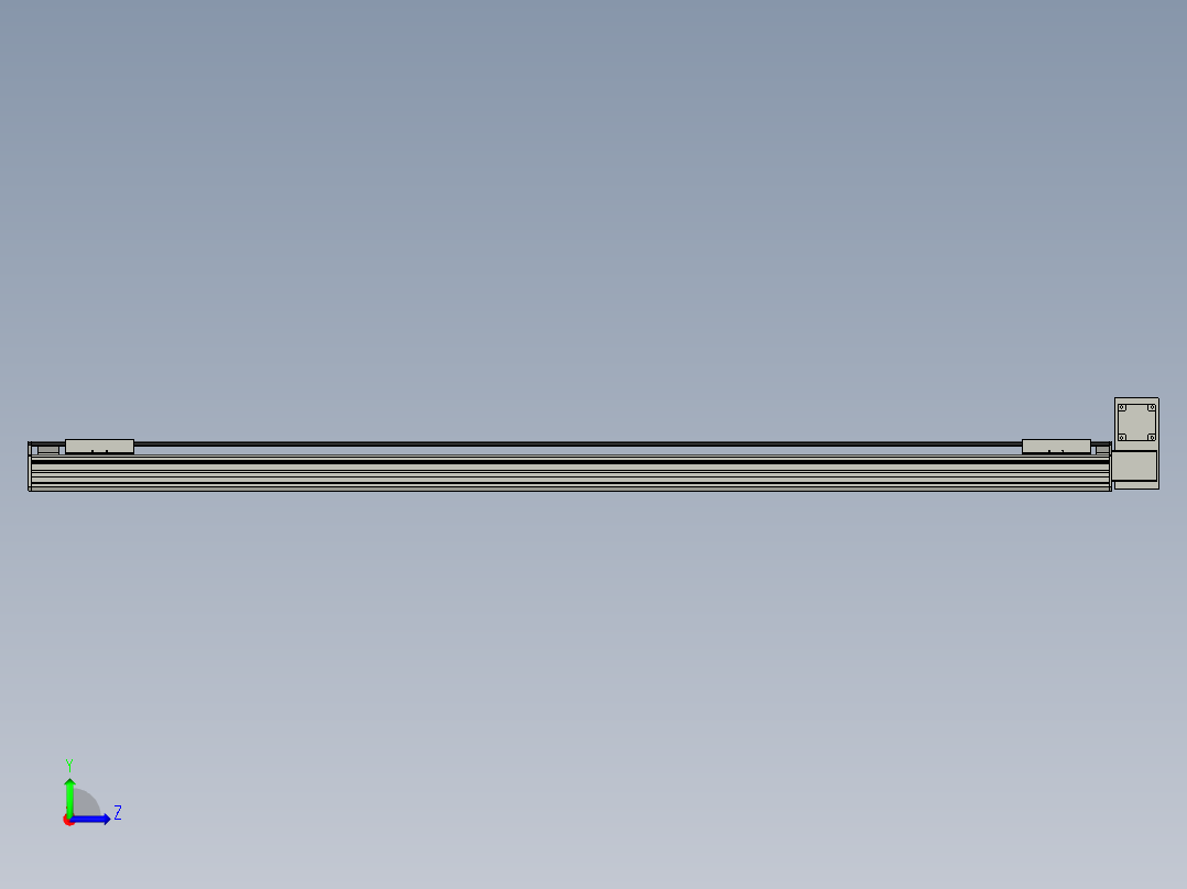 直线模组WG-LHB12-S1500-RU设计图纸左视图