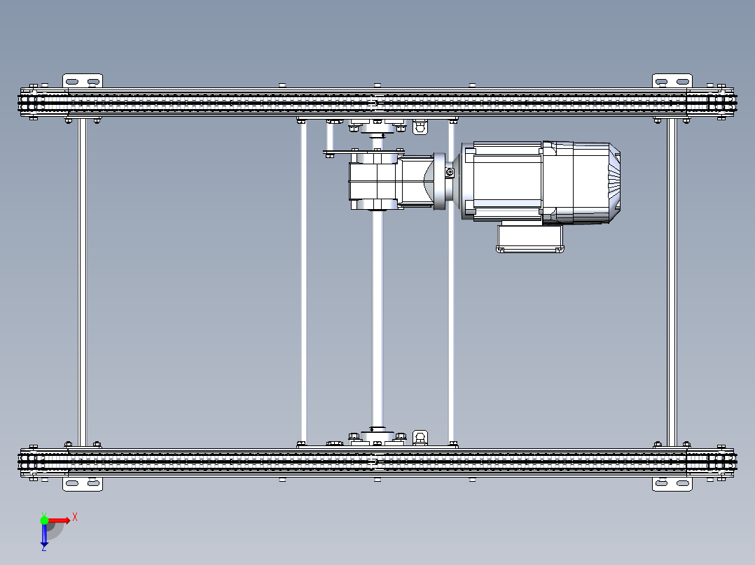 链式输送机俯视图