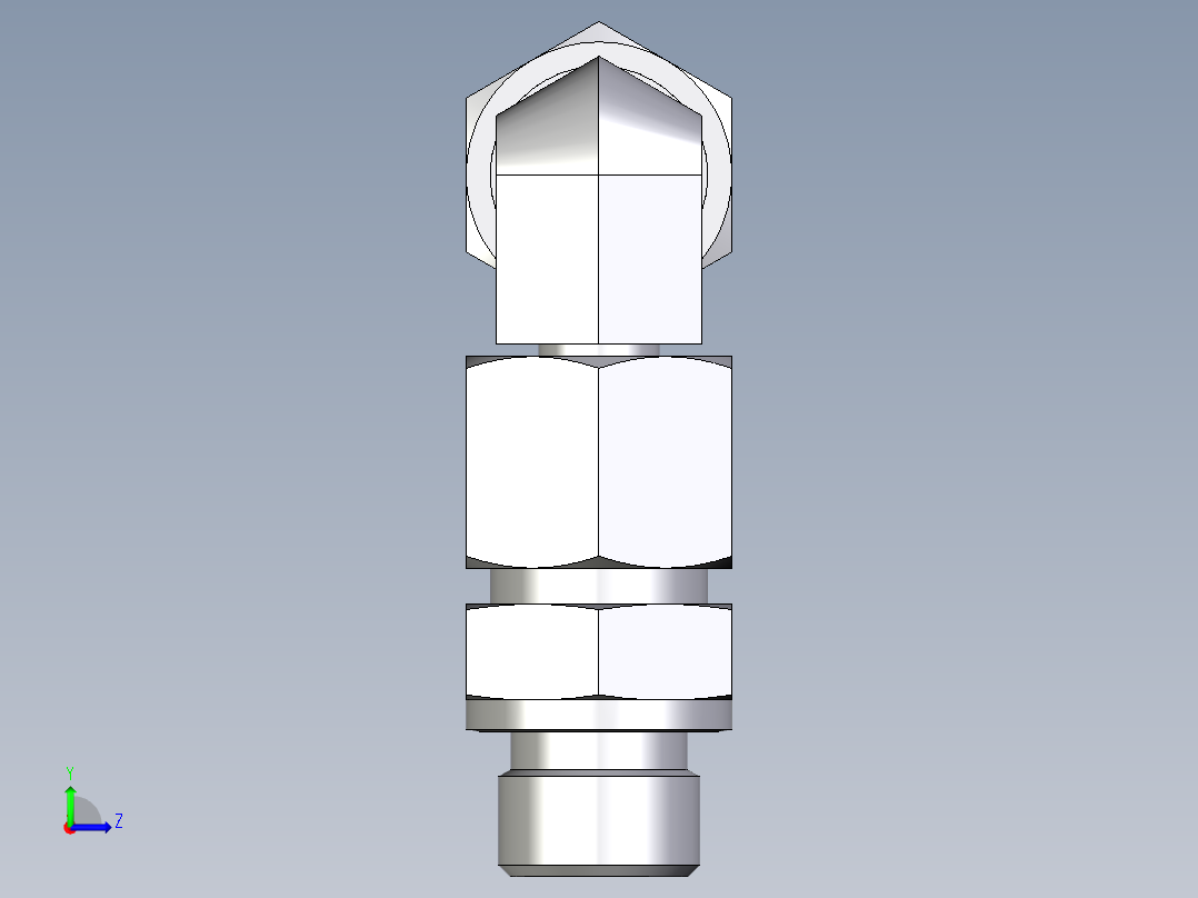 卡套式工业通用硬管接头EO_Assembled_adjustable_standpipe_elbow_EVW10SR71左视图