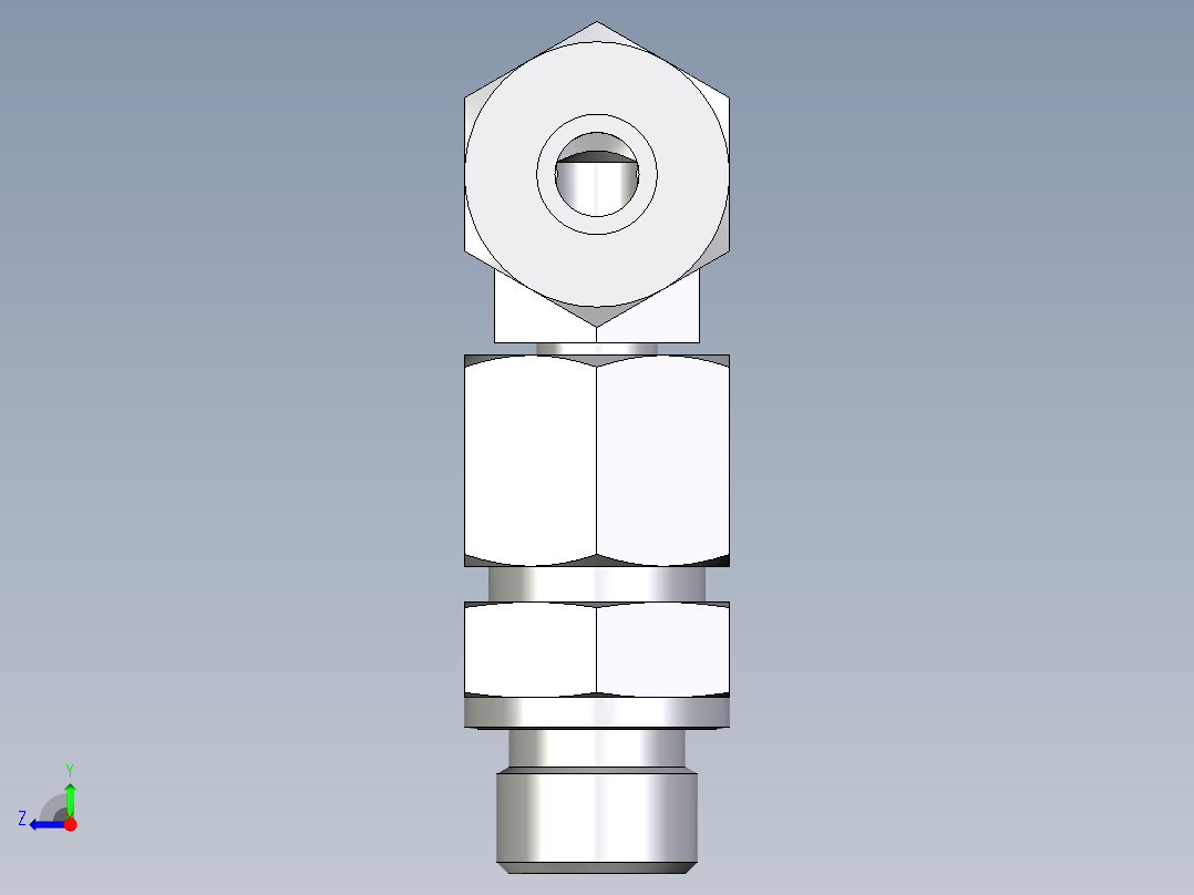 卡套式工业通用硬管接头EO_Assembled_adjustable_standpipe_elbow_EVW10SR71右视图