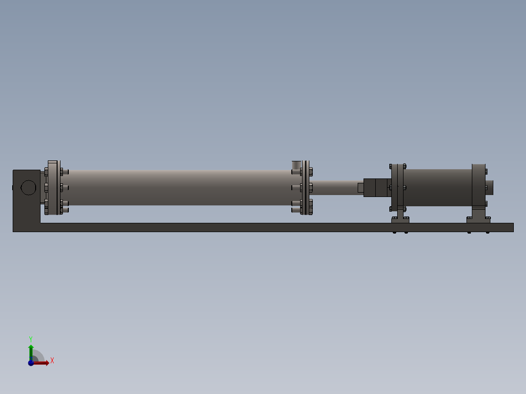 楔形跨防跑绳机构加液压系统前视图