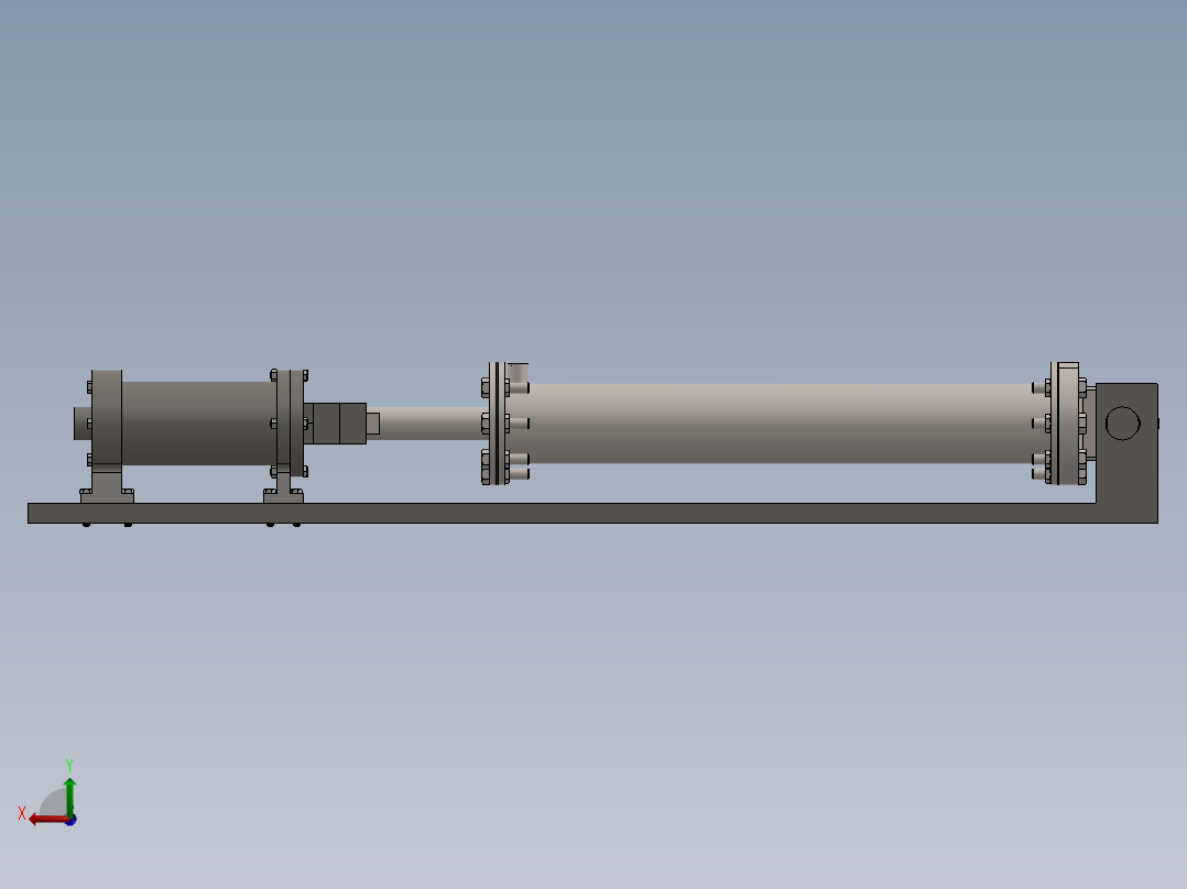 楔形跨防跑绳机构加液压系统后视图