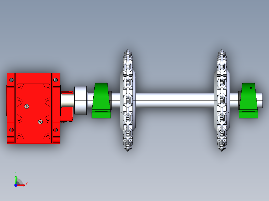 链轮链条传动前视图