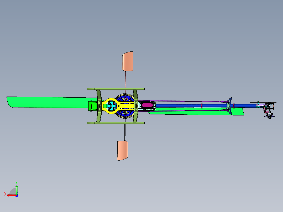 航模达人亚拓450遥控直升机后视图