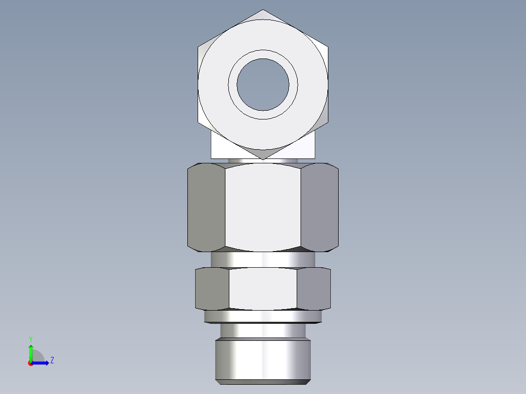 卡套式工业通用硬管接头EO_Assembled_adjustable_standpipe_branch_tee_EVT16SM71左视图