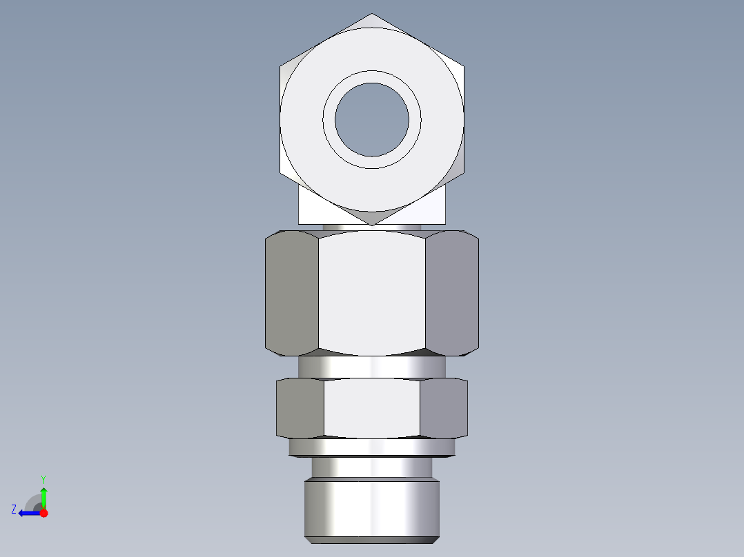 卡套式工业通用硬管接头EO_Assembled_adjustable_standpipe_branch_tee_EVT16SM71右视图