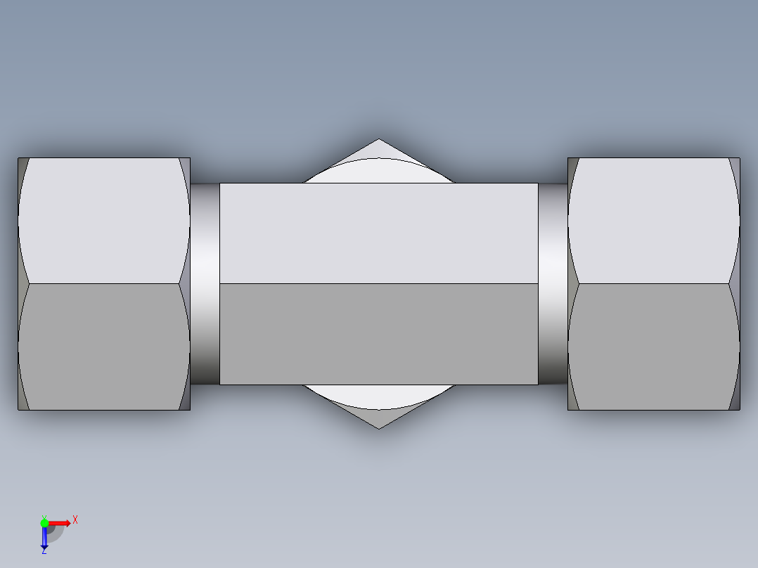卡套式工业通用硬管接头EO_Assembled_adjustable_standpipe_branch_tee_EVT16SM71俯视图