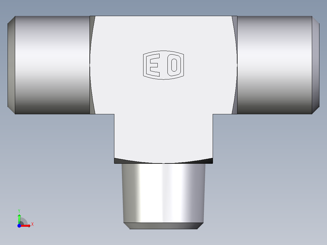 卡套式工业通用硬管接头EO_Male_stud_run_tee_TE06LRCFX前视图