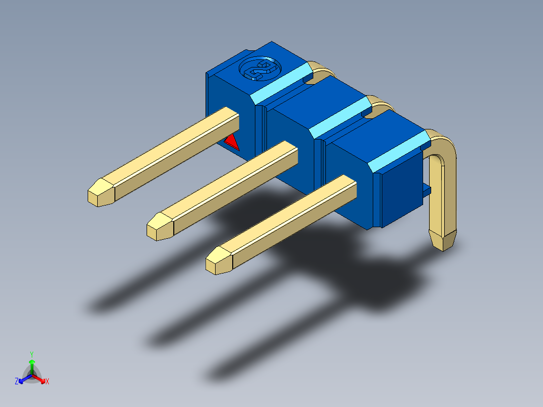 彩色公排针 100mil 2.54mm 系列-DS1022_blue_1x03p_100mil_TypeD_rev1.0