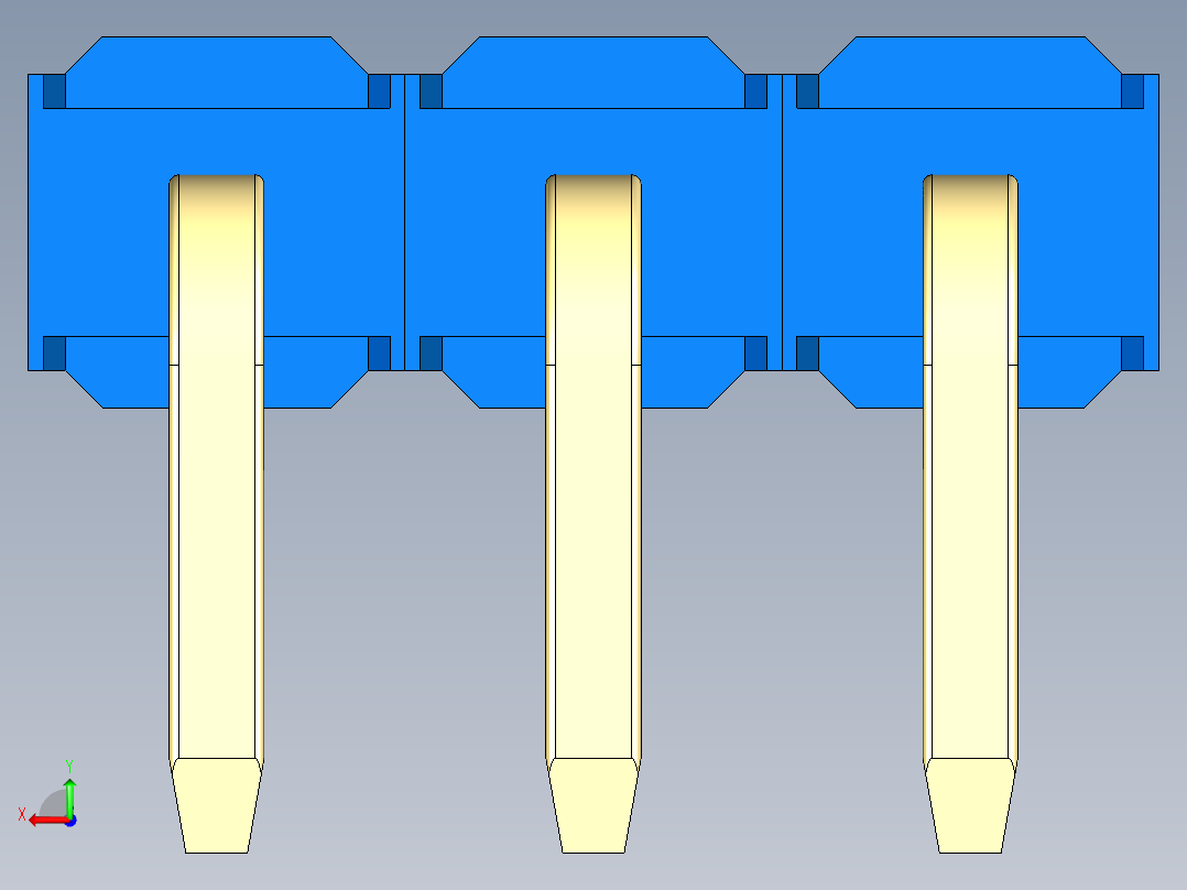 彩色公排针 100mil 2.54mm 系列-DS1022_blue_1x03p_100mil_TypeD_rev1.0后视图