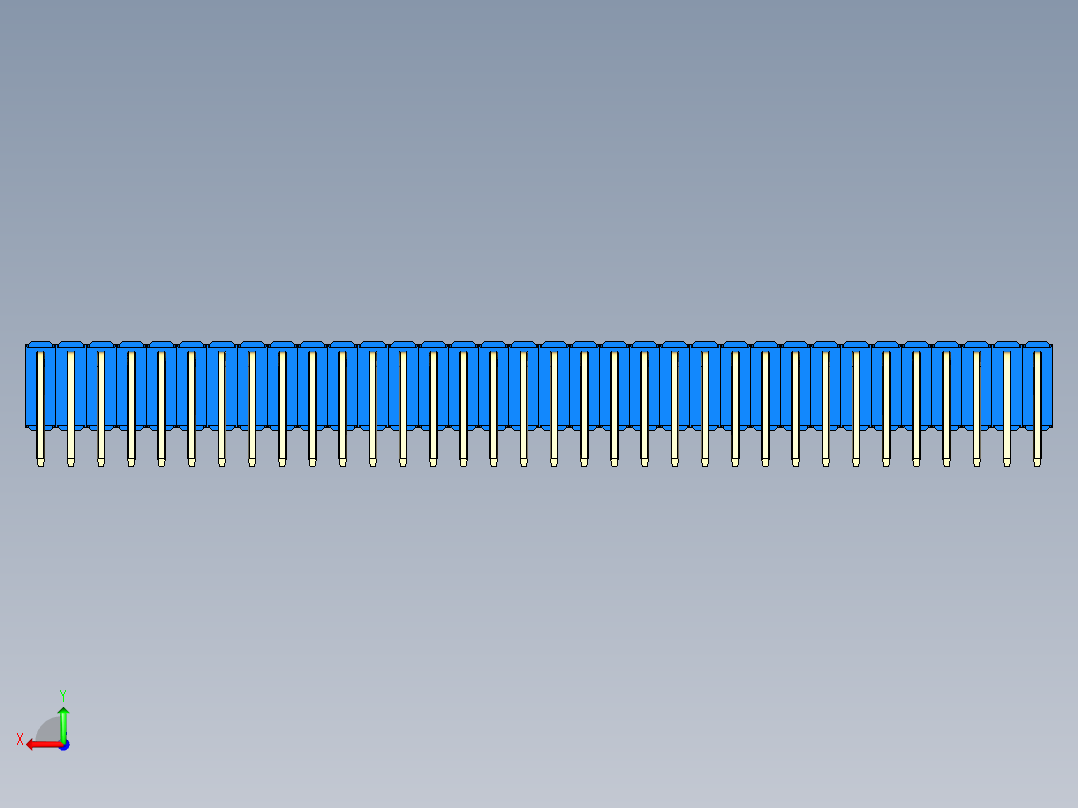 彩色公排针 100mil 2.54mm 系列-DS1022_blue_3x34p_100mil_TypeD_rev1.0后视图