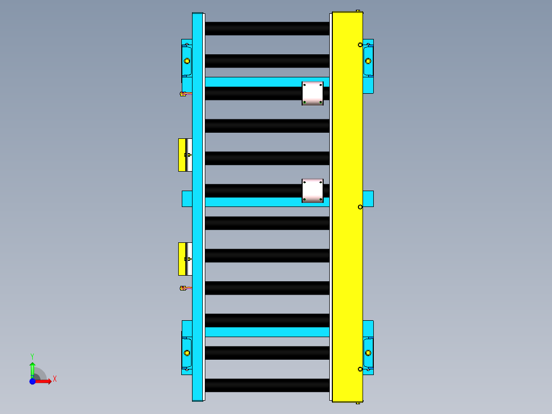 重型滚筒输送机-ug nx前视图