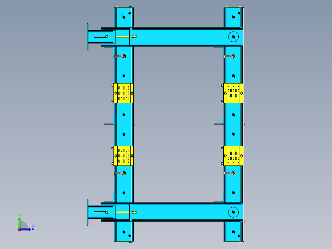 重型滚筒输送机-ug nx左视图