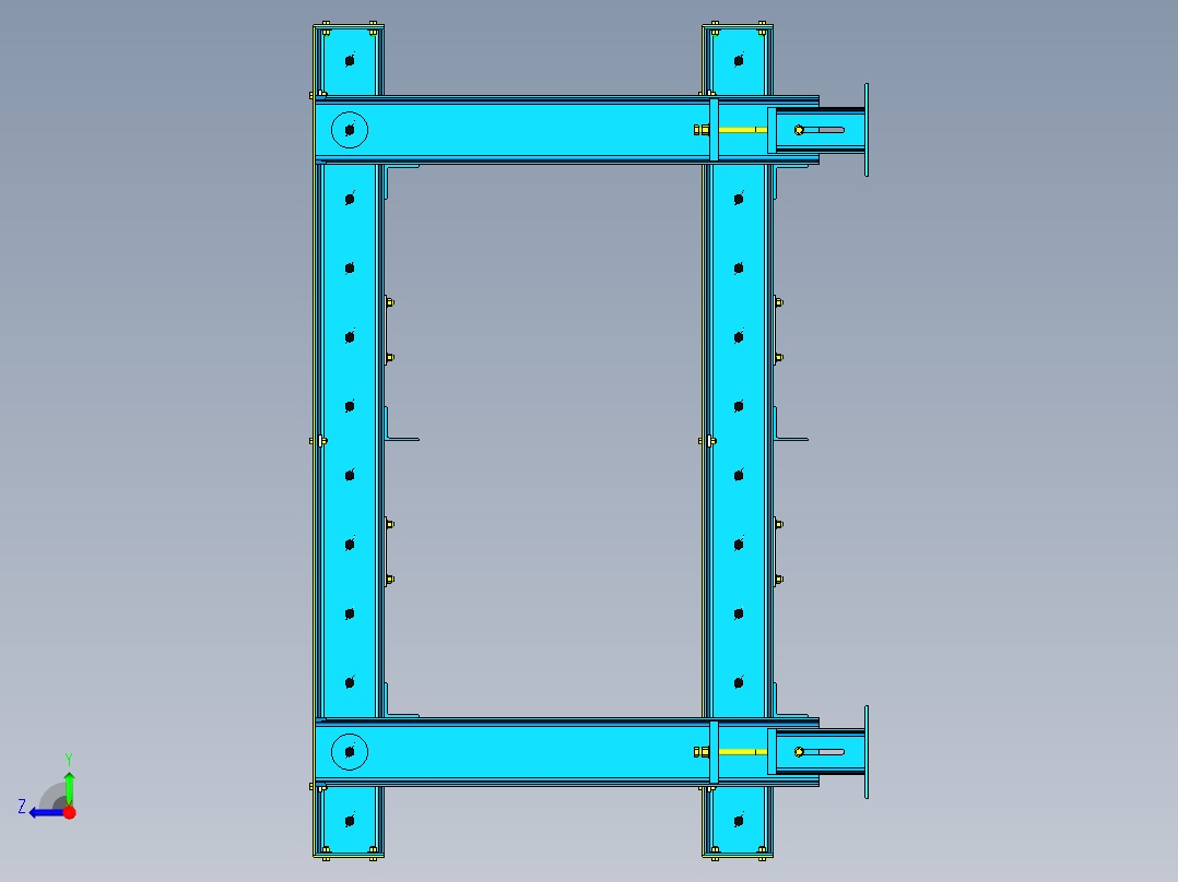 重型滚筒输送机-ug nx右视图