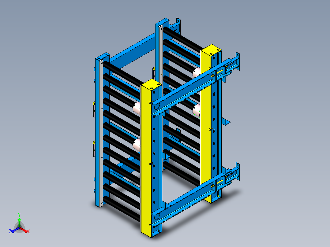重型滚筒输送机-ug nx正等轴测图