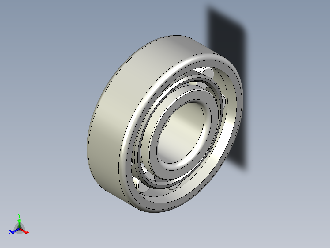 轴承-Bearing_10x26x8.stp正等轴测图