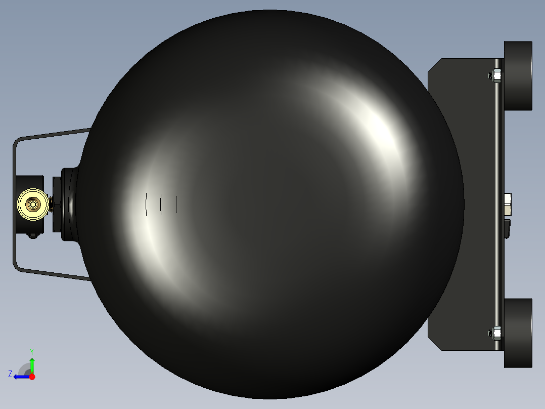 工业空气IT20ASME储气罐右视图