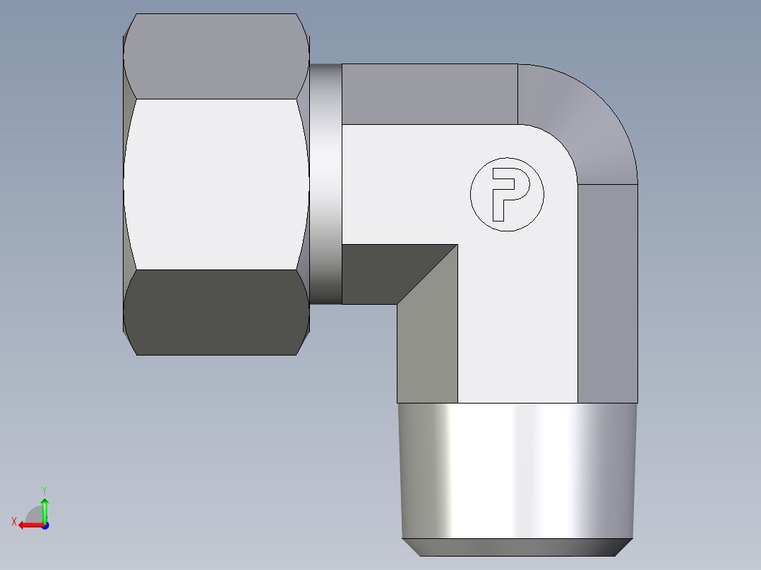 卡套式工业通用硬管接头EO_Male_stud_elbow_WE15LR71后视图