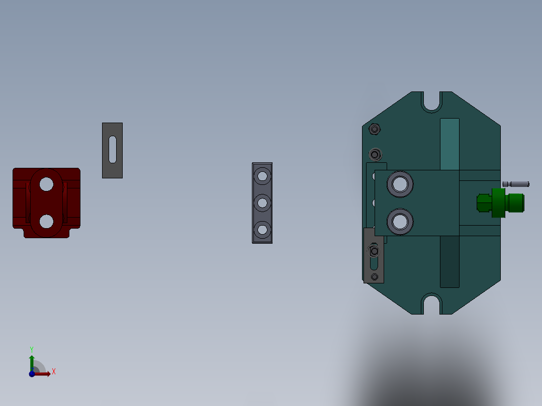 摇臂轴座加工工艺及钻2-Φ10.5孔夹具设计【含三维SolidWorks】前视图