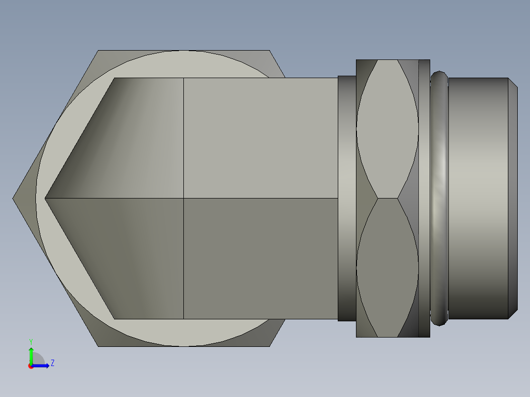 卡套式工业通用硬管接头20_c5bu-s左视图