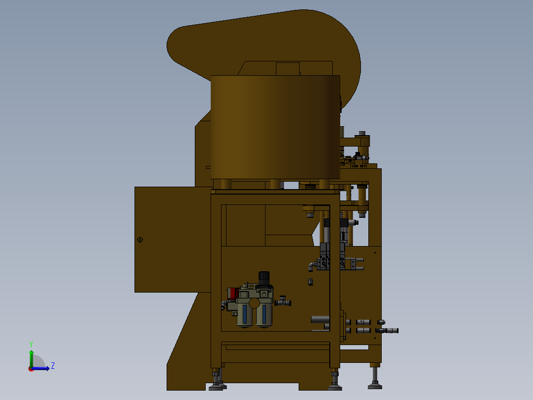 微电机RE260机壳自动冲压成型机左视图