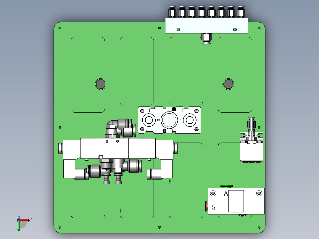 磁性真空吸盘机构俯视图