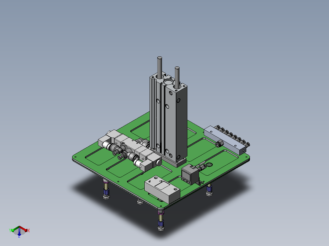 磁性真空吸盘机构正等轴测图