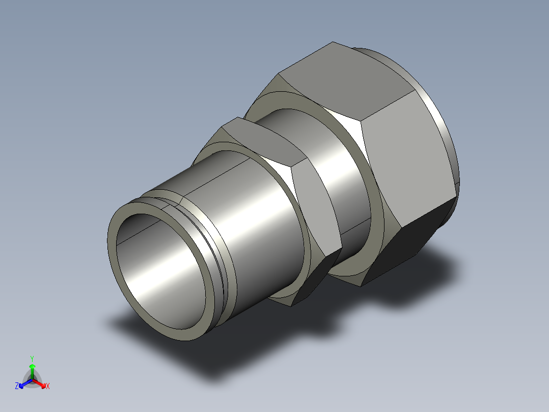 卡套式工业通用硬管接头24-20_trbu-s正等轴测图