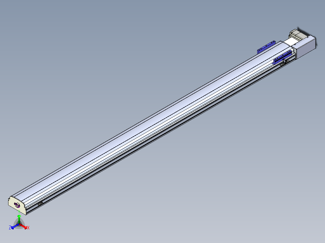 同步带滑台-半封闭B17H-L50-S2300-R-P75-D3正等轴测图