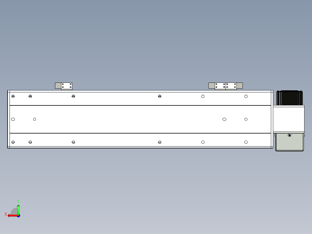 同步带滑台-半封闭B13H-L45-S350-LU-P40-D3后视图