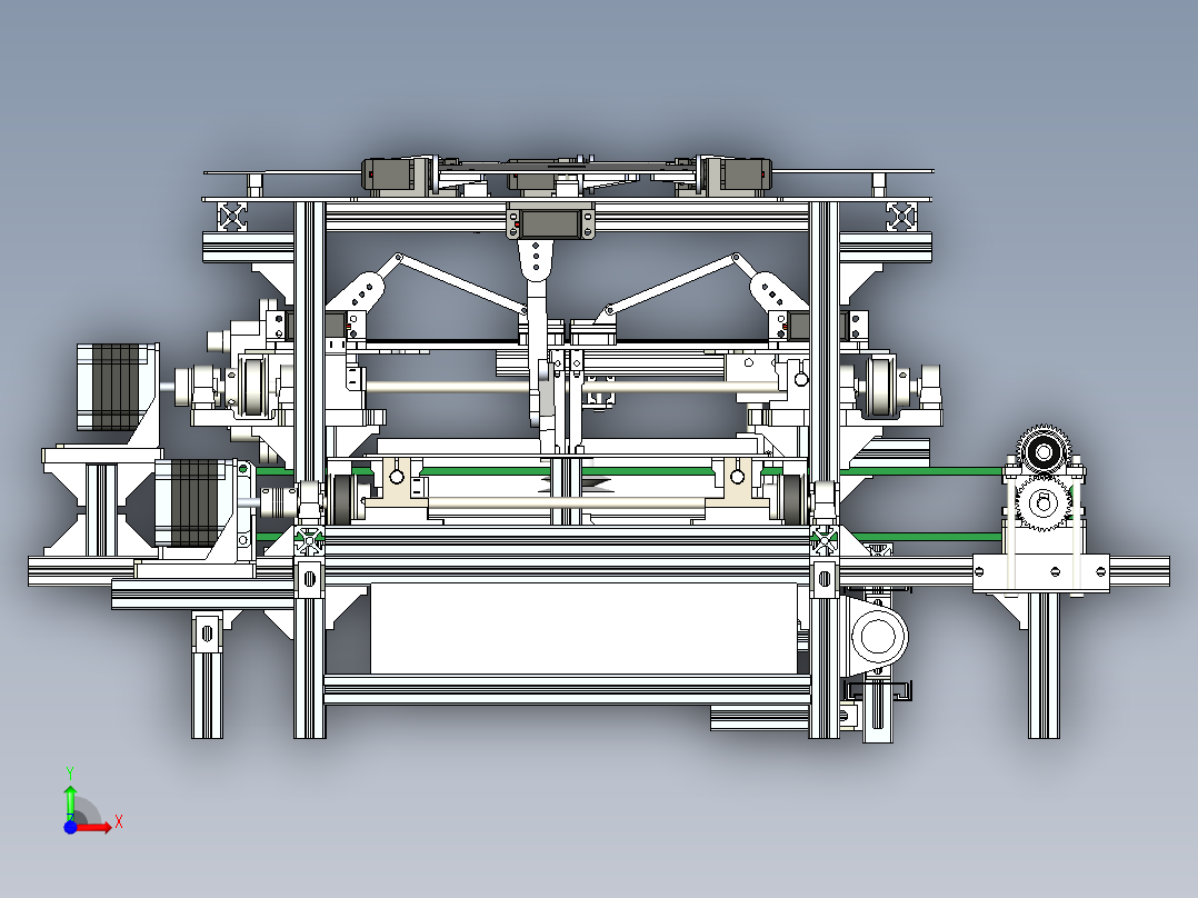 全自动衣服包装机三维模型设计资料前视图