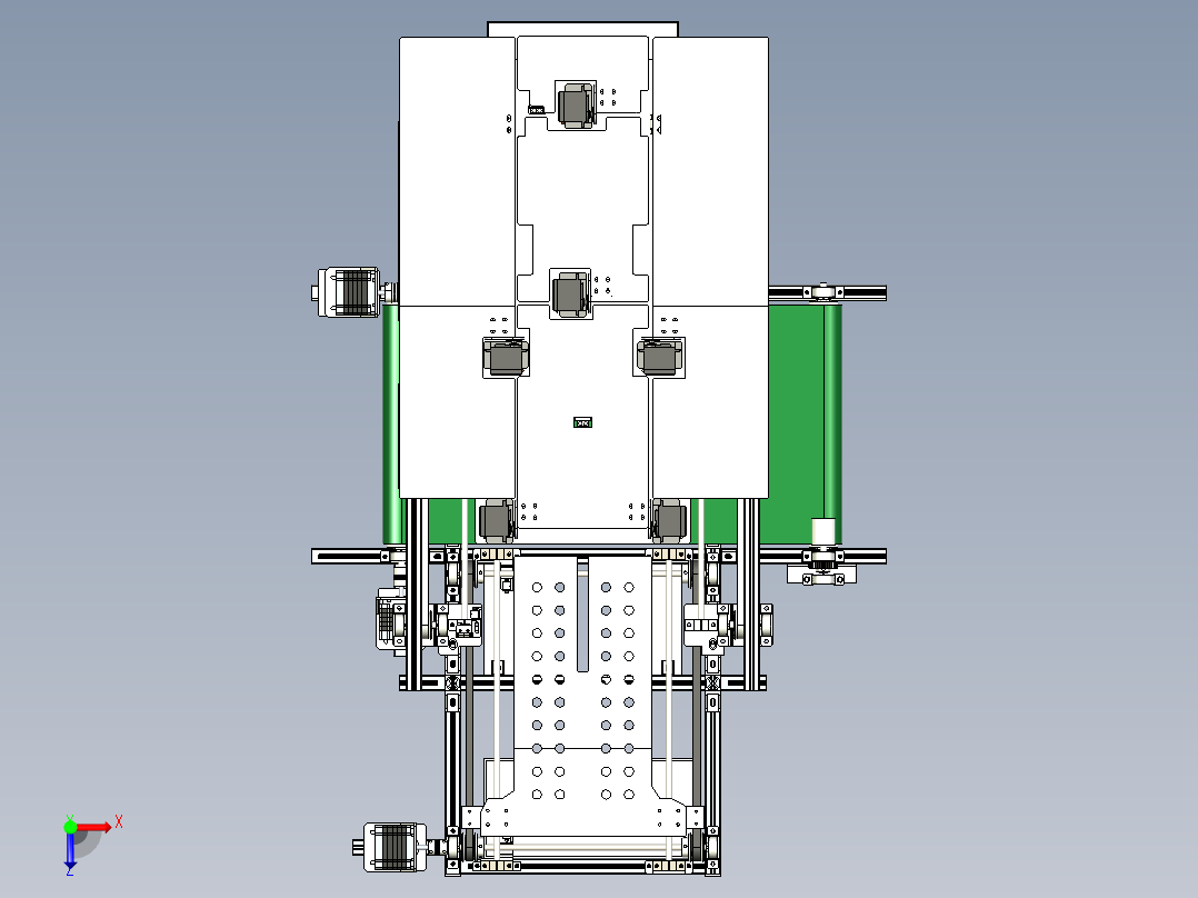 全自动衣服包装机三维模型设计资料俯视图