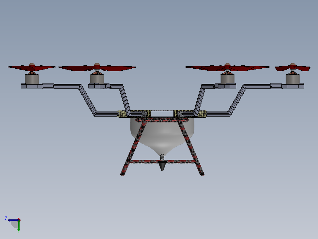 无人驾驶飞机模型三维后视图
