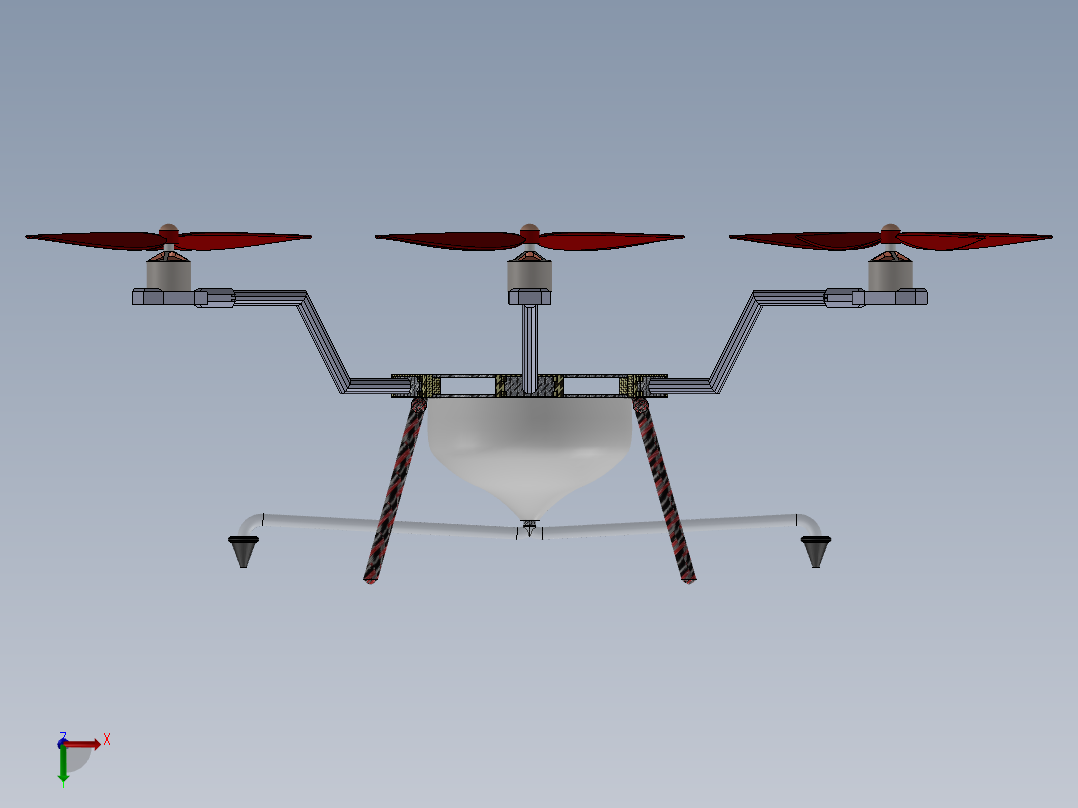 无人驾驶飞机模型三维左视图