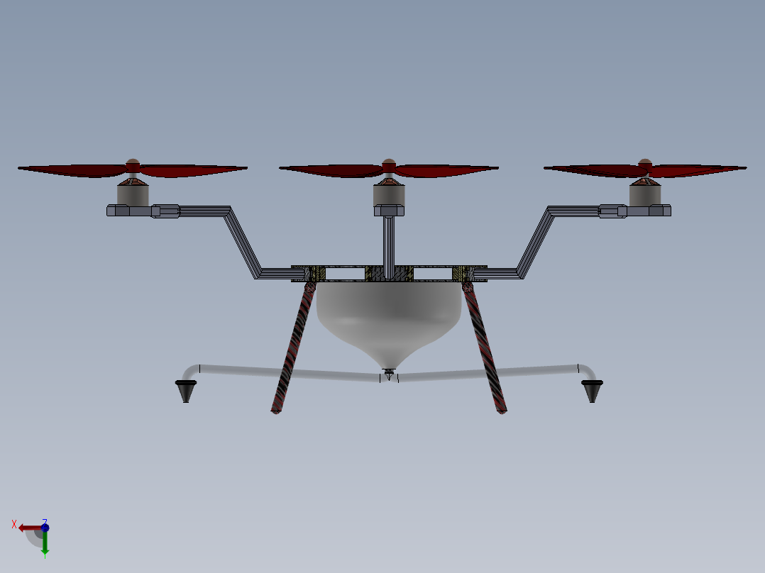 无人驾驶飞机模型三维右视图