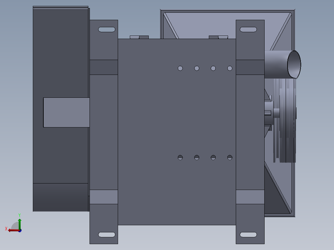 碾米机三维模型UG和SolidWorks后视图