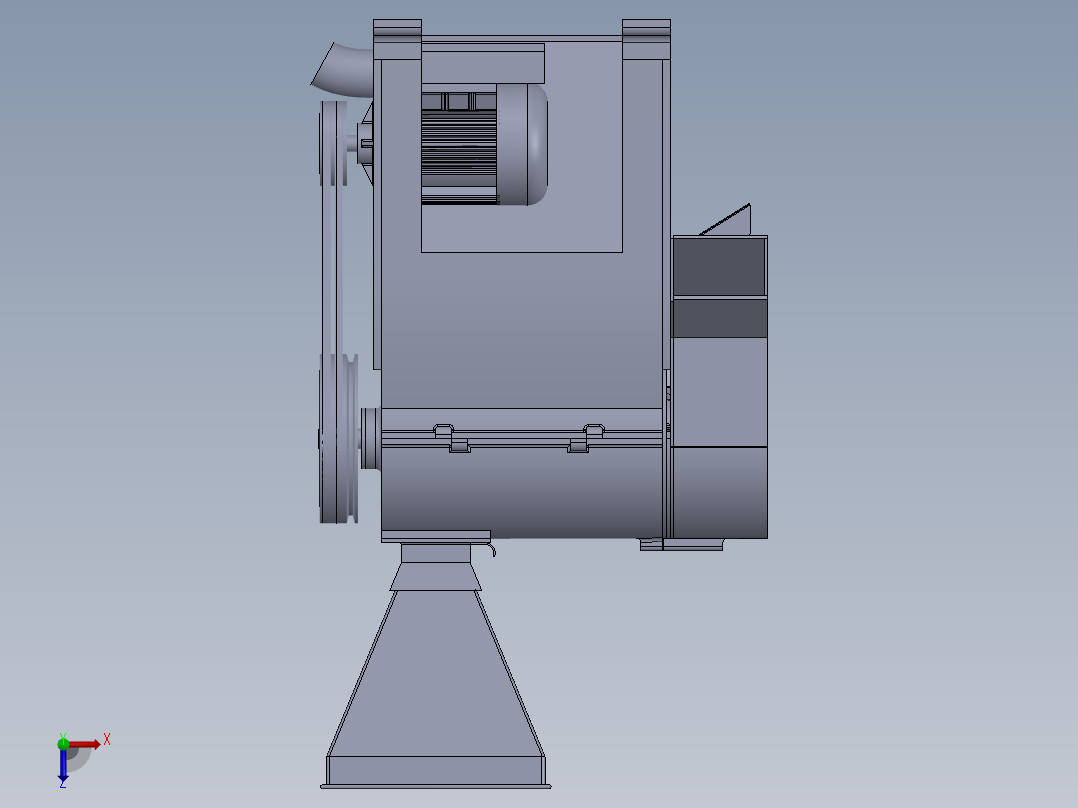 碾米机三维模型UG和SolidWorks俯视图