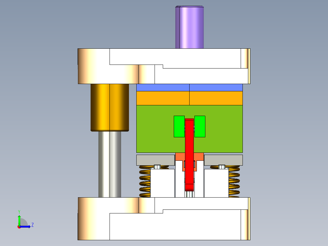 盖板一出二级进模（CAD图+Proe三维）左视图