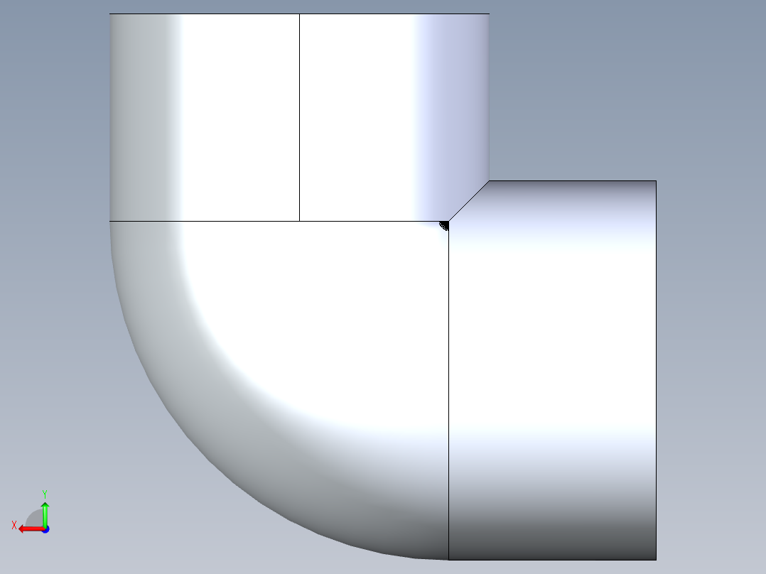 CPVC管件05-Sch80_90Elbow_SxS_9806-025 _2.5in后视图