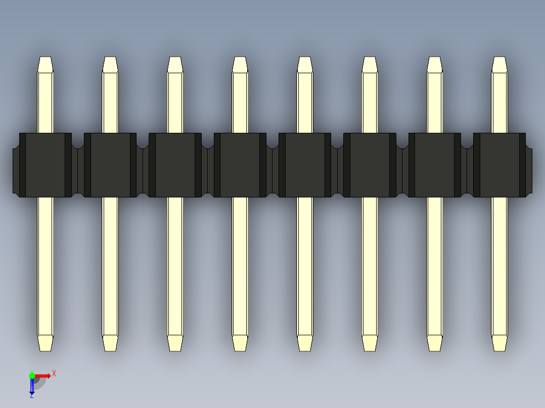 彩色公头100mil（2.54mm）系列-DS1021_black_1x08p_100mil_Type1_rev1.0俯视图