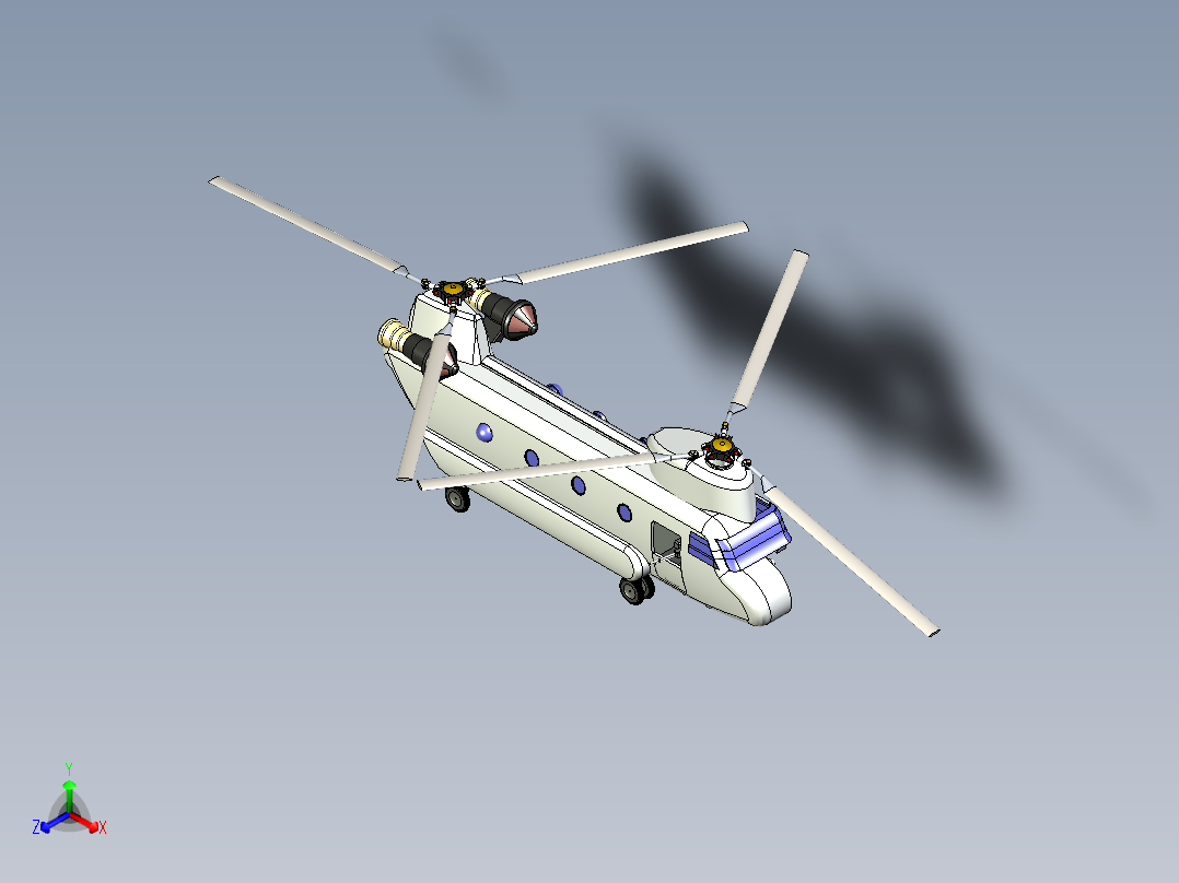 波音CHH-47奇努克正等轴测图