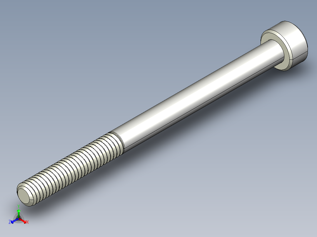 M4 x 0.7mm Thread 55mm LONG SOCKET HEAD CAP SCREW.IGS正等轴测图