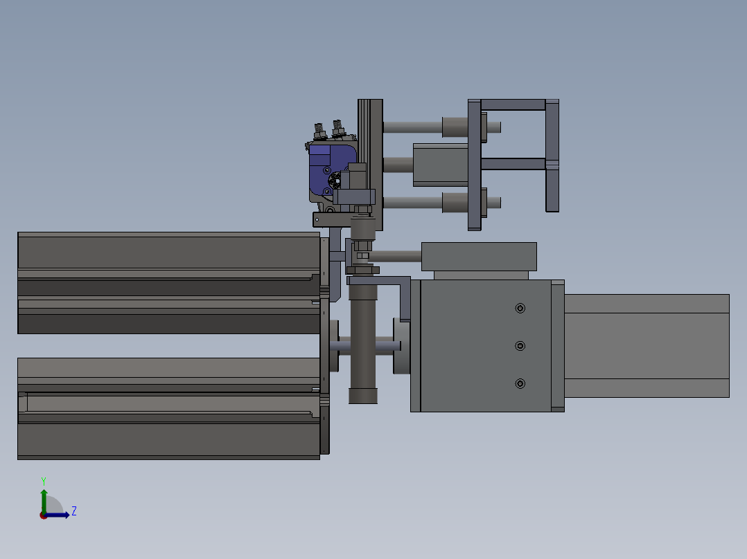 转盘叠料上料下料机构图纸（磁瓦存储组件） 自动化设备3D图纸左视图