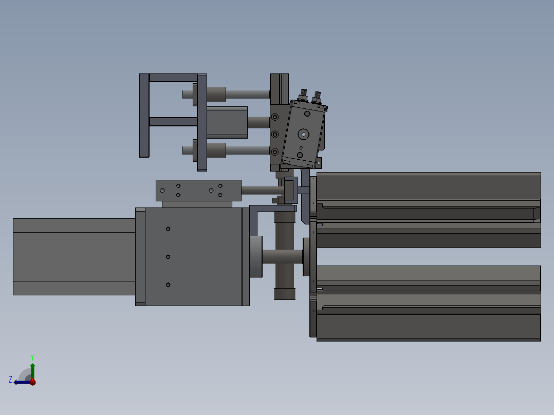 转盘叠料上料下料机构图纸（磁瓦存储组件） 自动化设备3D图纸右视图